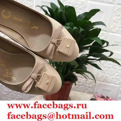 Dolce  &  Gabbana Block Heel 6.5cm Leather Sicily Pumps Beige 2021